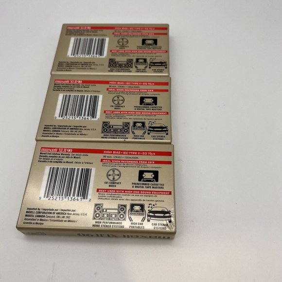 Maxwell Tape Cassette XLII High Bias 90 Minutes Lot Of 3 New - Picture 2 of 2